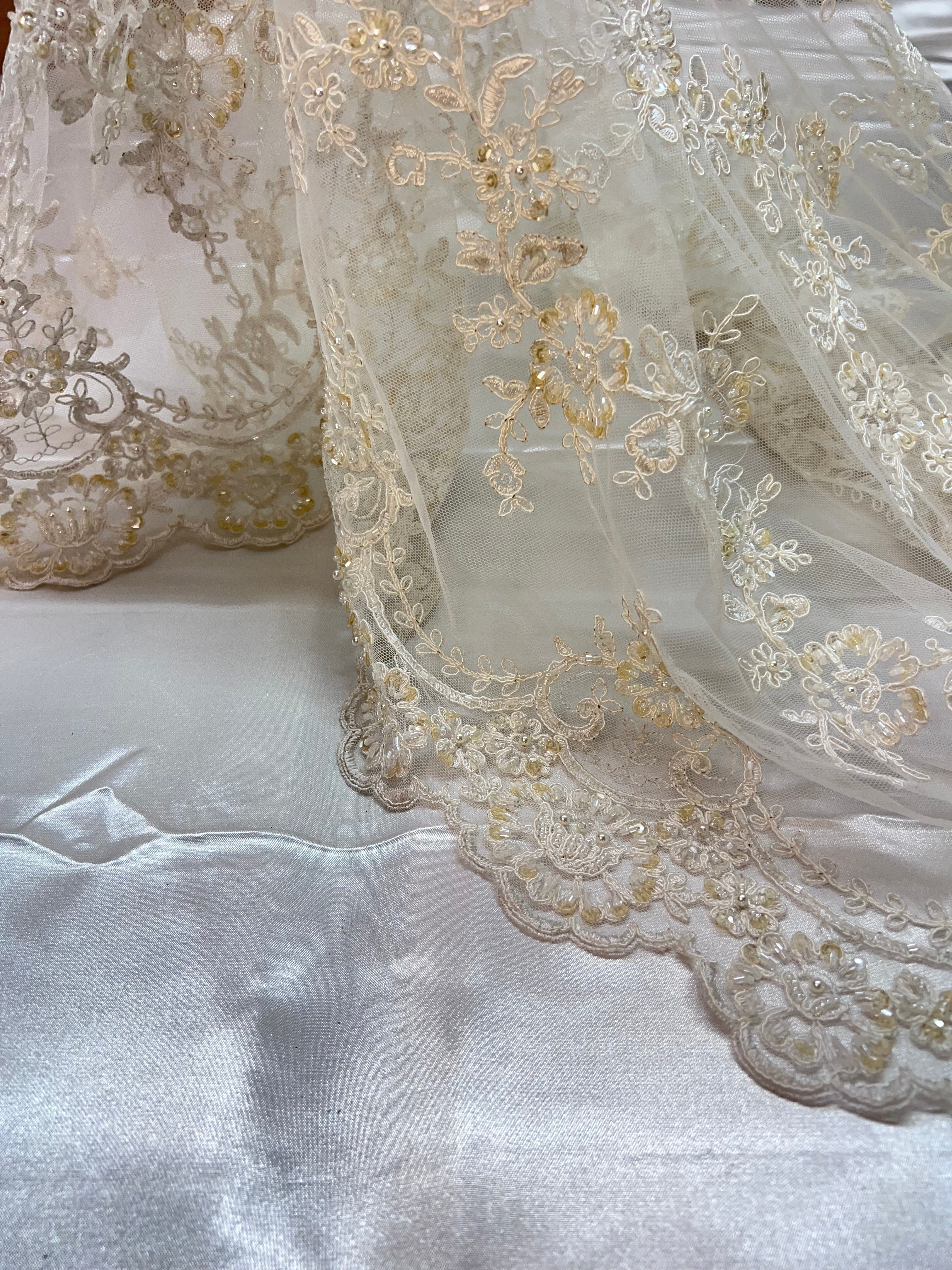 Handmade Bridal Embroidered Beaded Lace Fabric – Woolcrest Textiles