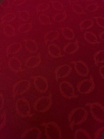 Wool Geometric Red Jaquard Fabric
